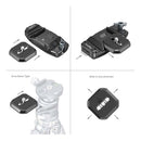 SmallRig Camera Clip with quick release mount plate kit showing auto-locking mechanism and versatile strap compatibility