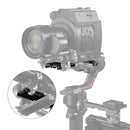 SmallRig Extended Quick Release Plate mounted on a professional camera attached to DJI RS gimbal for enhanced stability and versatile balance options