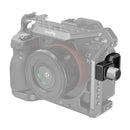 SmallRig HDMI Cable Clamp attached to Sony a7R V cage preventing HDMI cable disconnection
