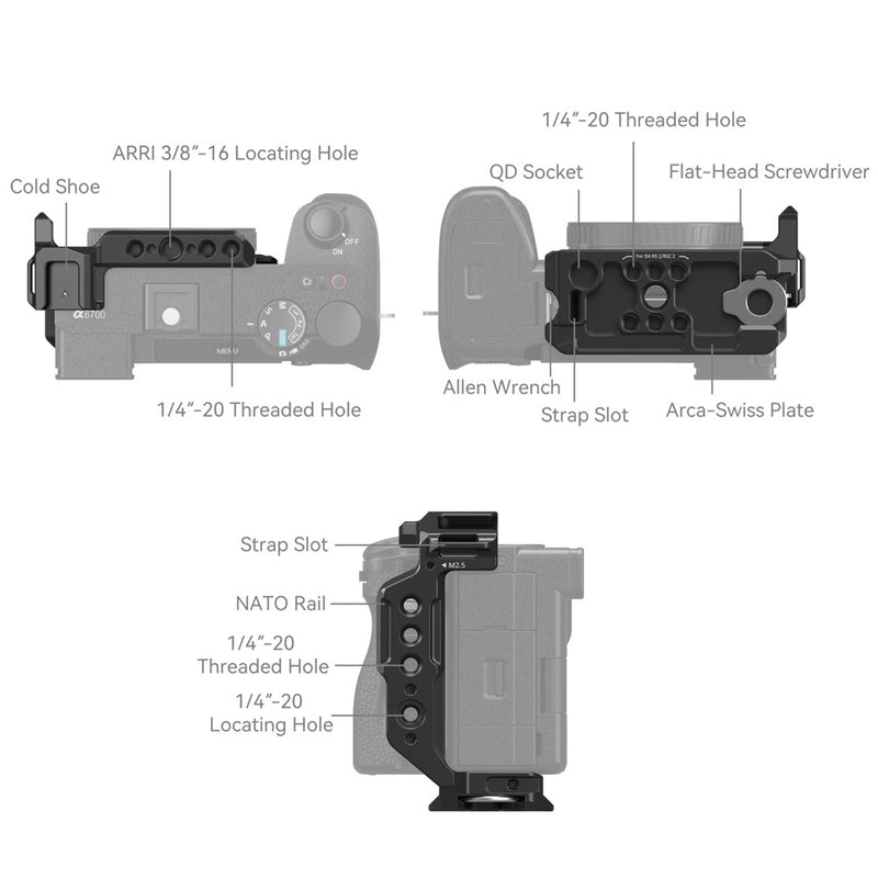 SmallRig Half Cage for Sony a6700/a6600/a6500/a6400