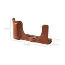 SmallRig Leather Half Case for Panasonic LUMIX L10 in brown on a white background