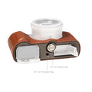 SmallRig Leather Half Case for Panasonic LUMIX L10 in brown on a white backgrounds
