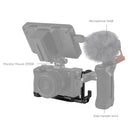 SmallRig L-Bracket mounted on Sony a7C II camera with monitor, microphone, and side handle accessories