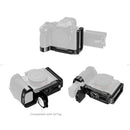 SmallRig L-Shape Mount Plate attached to Sony Alpha camera showing ergonomic design and Arca-Swiss quick release mechanism