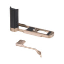 SmallRig L-Mount Plate Handle for the Panasonic LUMIX L10 with thumb grip in titanium on a white background