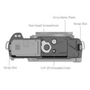 Top view of SmallRig L-Shaped Handle showing Arca-Swiss plate, strap slots, flat-head screwdriver, and 1/4"-20 threaded hole for Panasonic LUMIX S9