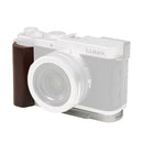 SmallRig L-Shape Wooden Grip for Lumix L10 in silver on a white background