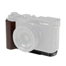 SmallRig L-Shape Wooden Grip for Lumix L10 in black on a white background