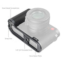SmallRig L-Shaped Mount Plate with Handle for Leica Q3 featuring ergonomic silicone grip and titanium alloy components