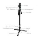 SmallRig x Potato Jet TRIBEX PRO monopd photography version on a white background with features labelled