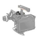 SmallRig Rod Clamp with NATO Rail 3011 attached to camera cage with 15mm rod and NATO clamp accessories