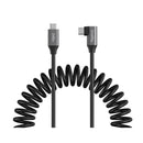 SmallRig USB-C Coiled Data Cable (Straight to Angled) on a white background