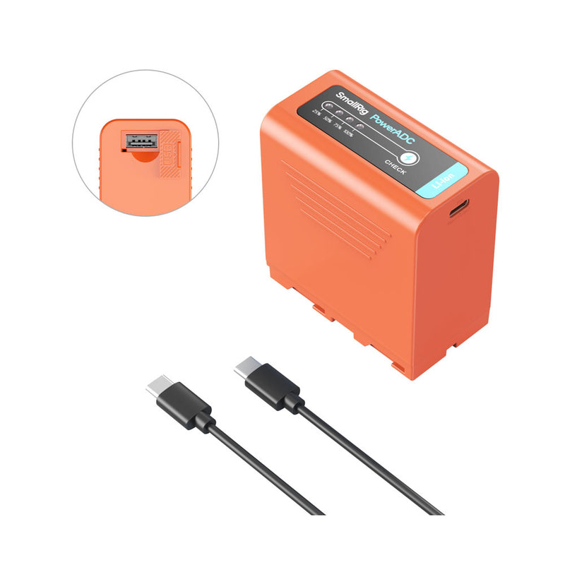 SmallRig NP-F970 USB-C Rechargeable Battery - Orange