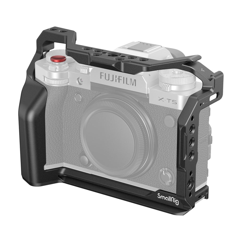 SmallRig Multifunctional Cage for Fujifilm X-T5 camera with accessory mounts and built-in grip.