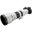 Sony FE 400-800mm super-telephoto zoom lens attached to Sony camera body