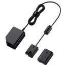 Sony DC-C1 DC coupler for continuous camera power with NP-FZ100 and NP-FW50 battery compatibility and lockable USB cable