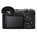 Back view of Sony FX2 full-frame camera body showing LCD screen, viewfinder, and control buttons