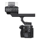 Sony FX5 cinema camera body with XLR-H2 handle unit on a white background