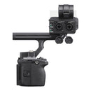 Sony FX5 cinema camera body with XLR-H2 handle unit on a white background