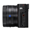 A left profile of the Sony RX1R III, displaying the various inputs on the camera.