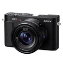 Top-front-right angle of the Sony RX1R III displaying the proportions of the camera.