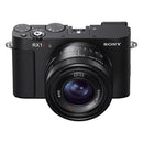 Front-Top view of the Sony RX1R III, illustrating the lens controls and top dials.