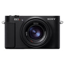 Sony RX1R camera with Zeiss lens on a white background