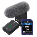 Sony NP-FZ100 Battery with Delkin Prime 128GB SDXC UHS-II Memory Card and Sony ECM-B10 Shotgun Microphone bundle