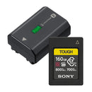 Sony NP-FZ100 Battery with Sony Tough 160GB CFexpress Memory Card