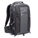ThinkTank FirstLight 35L+ black and gray backpack with adjustable harness and multiple compartments for outdoor photography gear