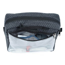 Thinktank Cable Management pouch with clear panels, zippered top, and internal mesh organizer slots for cables and small items in blue and clear design