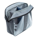 Blue and clear Thinktank Cable Management pouch with zippered top and clear panels for easy cable organization