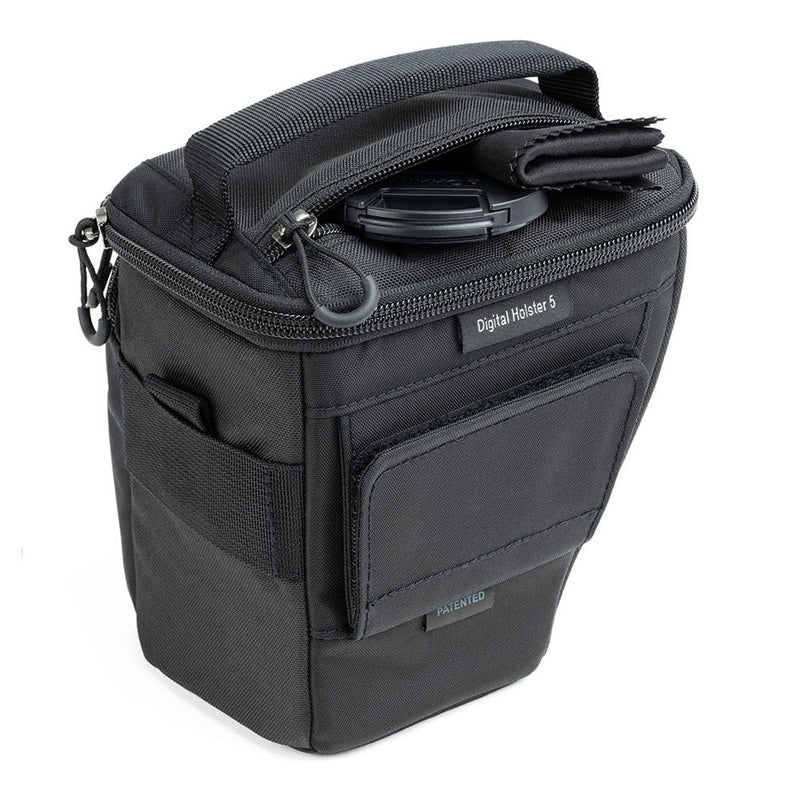ThinkTank Digital Holster 5 v3 compact camera bag with zippered accessory pockets and rain cover