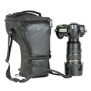 Thinktank Digital Holster 50 v3 camera bag for gripped camera with 70-200mm f/2.8 lens and pop-down hood fit