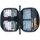 ThinkTank EDC Tech Pouch open showing organized compartments with pens, scissors, and accessories