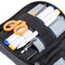 ThinkTank EDC Tech Pouch with organized compartments holding scissors, markers, and pens