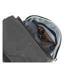 Open black Thinktank Mirrorless Mover Backpack showing interior compartments and zippered pockets