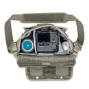 ThinkTank Retrospective 20 camera shoulder bag open showing organized compartments with camera and lens inside