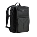 Black backpack on a white background