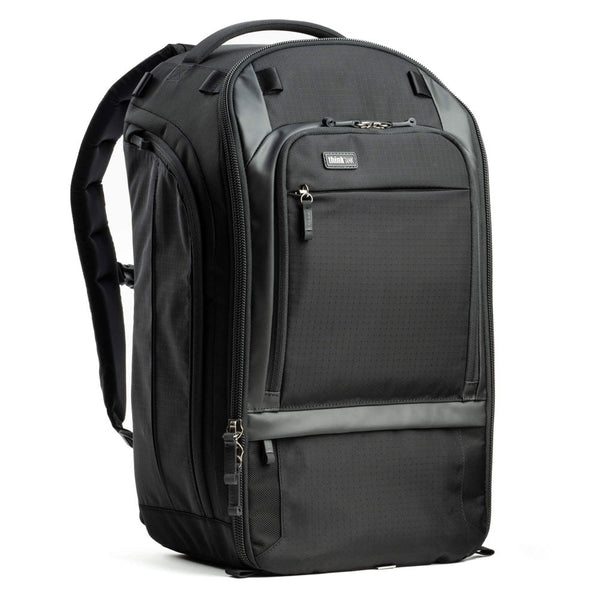 ThinkTank Walker Pro 30L black camera backpack with padded laptop sleeves and multiple attachment points for photography gear