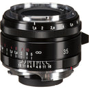 Voigtlander 35mm f1.5 Nokton II black compact wide-angle manual focus lens with vintage design