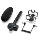 Zoom M3 MicTrak on-camera stereo microphone with shock mount, windscreen, and 3.5mm cables for high-quality 32-bit float audio recording