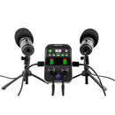 Zoom PodTrak P2 portable podcast recorder with two microphones and audio mixing controls