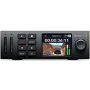 Blackmagic HyperDeck Studio HD Mini professional broadcast deck with SD card recording, 3G-SDI, HDMI, and LCD display