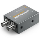 Blackmagic Micro Converter HDMI to SDI 3G with dual SDI outputs and power supply in compact metal enclosure