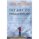 The Art of Misadventure book cover featuring photographer Dave Brosha in orange jacket against large crashing waves