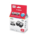 Canon PG-245XL Black Ink Cartridge Twin Pack for PIXMA printers, high capacity XL cartridges with FINE technology