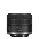 Canon RF 24-50mm f4.5-6.3 IS STM compact camera lens with optical image stabilization and quiet autofocus