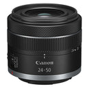Canon RF 24-50mm f4.5-6.3 IS STM compact camera lens with image stabilization and quiet autofocus