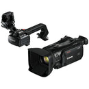 Canon XA55 4K UHD professional camcorder with 15x optical zoom and detachable handle.